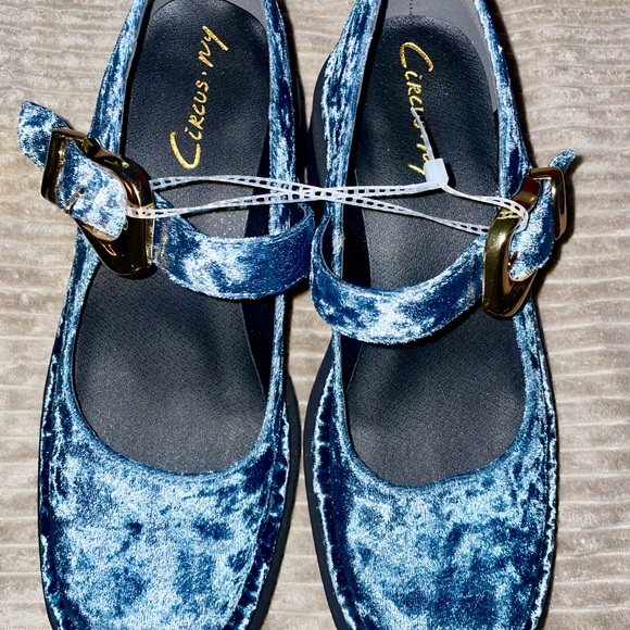 New Circus by Sam Edelman Blue Velvet Nellie Mary Jane Platform size 6.5/8 💙 - Picture 5 of 15